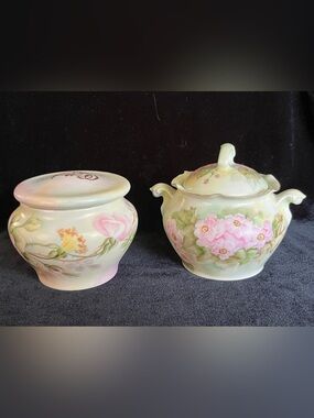 🖤 Haviland & Co Limoges Prussia Vintage Hand Painted Floral Dresser Box READ